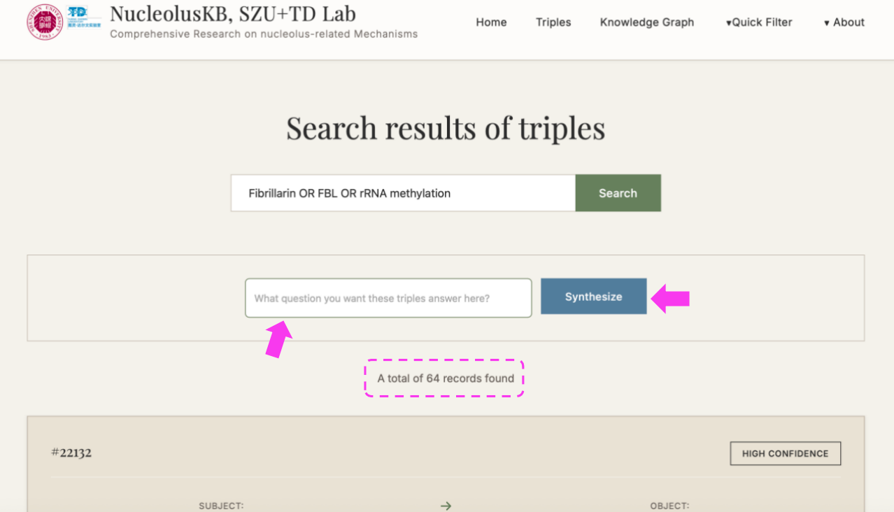 Generate Search Query interface