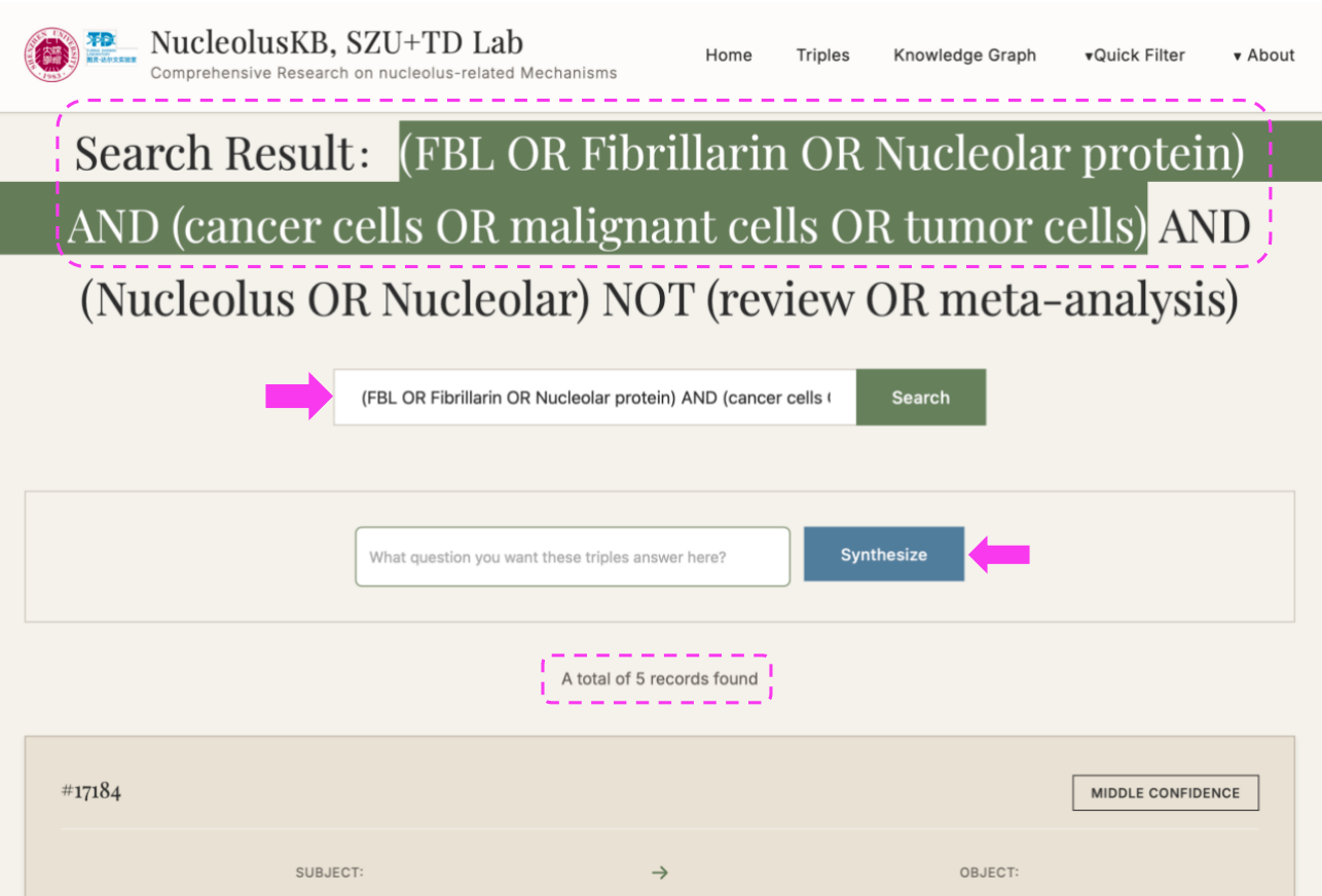 Final search result page